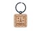 France Passport Eiffel Tower Travel Engraved Wood Square Keychain Tag Charm